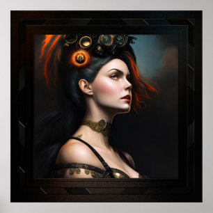 Betrachter des Sturms Steampunk Beauty von Xzendor Poster