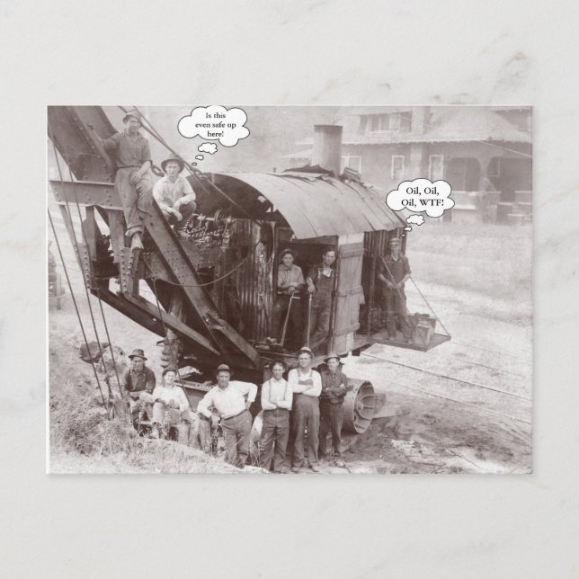 Betreiber von Kranen für Frühbaugeräte in Crew Postkarte (Vorderseite)