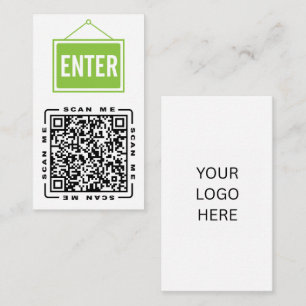 Betreten Anpassbare QR-Code- und Logovorlage Visitenkarte