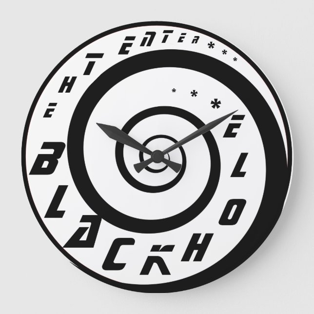 Betreten Sie die schwarzes Loch-Wanduhr! Große Wanduhr (Vorderseite)