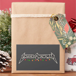 Betreten Sie Schneemann Weihnachten Rocker Winter  Rechteckiger Aufkleber
