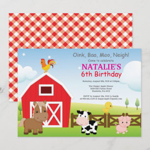 Betrieb Birthday Einladung Land Barnyard Party