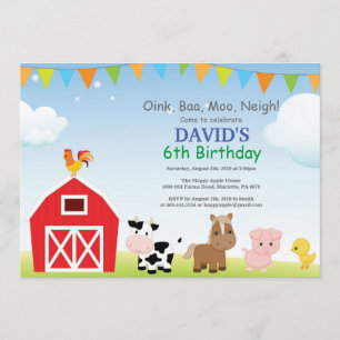 Betrieb Birthday Einladung Land Barnyard Party