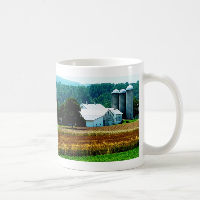 Betrieb mit weißen Silos Kaffeetasse (Rechts)