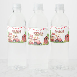 Betrieb, Stalltiere, Barnyard, Ranch Wasserflaschenetikett