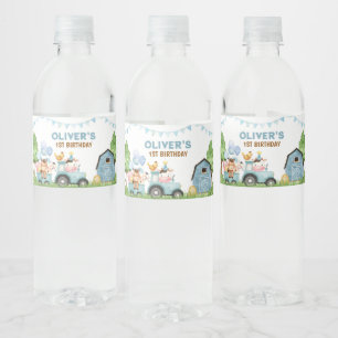 Betrieb, Stalltiere, Barnyard, Ranch Water Bottle Wasserflaschenetikett