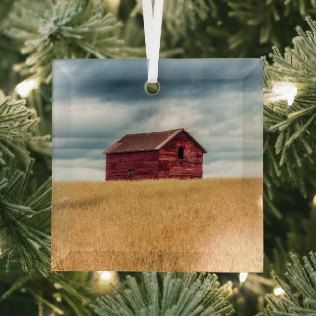 Betriebe | Alte rote Scheune Ornament Aus Glas (Insitu)