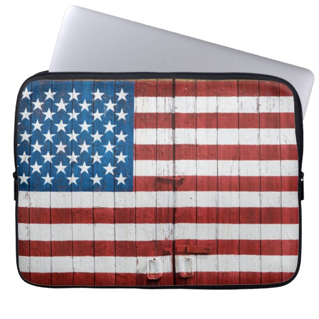 Betriebe | American Flag Stall Mural Laptopschutzhülle (Vorderseite)