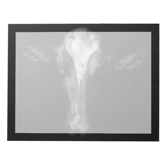 Betriebe | B&W Kuhkuh Kopf Shot Notizblock (Vorderseite)