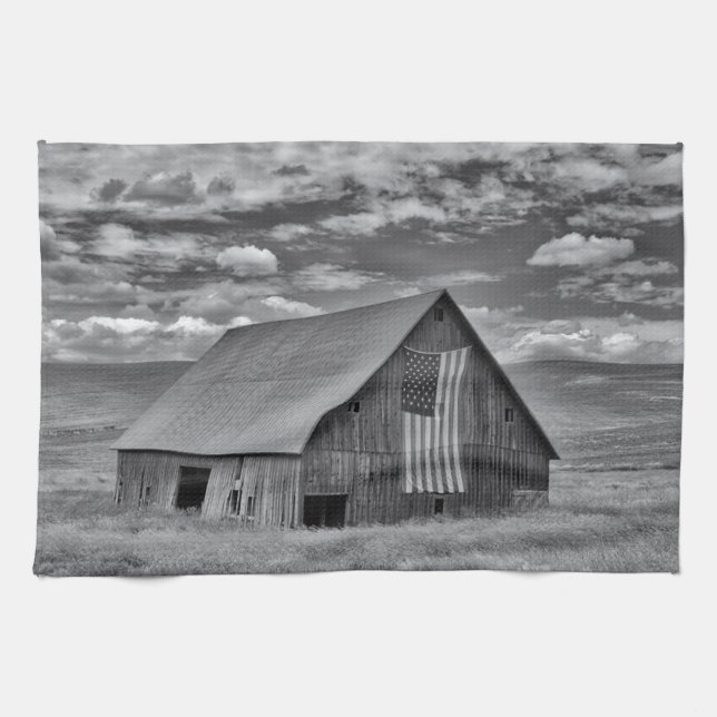 Betriebe | BW American Flag Stall Scene Geschirrtuch (Horizontal)