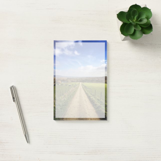 Betriebe | English Countryside Dirt Road Post-it Klebezettel (Büro)