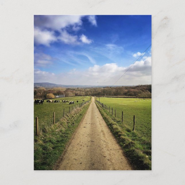Betriebe | English Countryside Dirt Road Postkarte (Vorderseite)