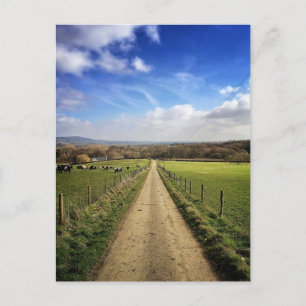 Betriebe   English Countryside Dirt Road Postkarte