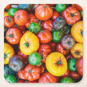 Betriebe Farbige Tomatenernte Rechteckiger Pappuntersetzer