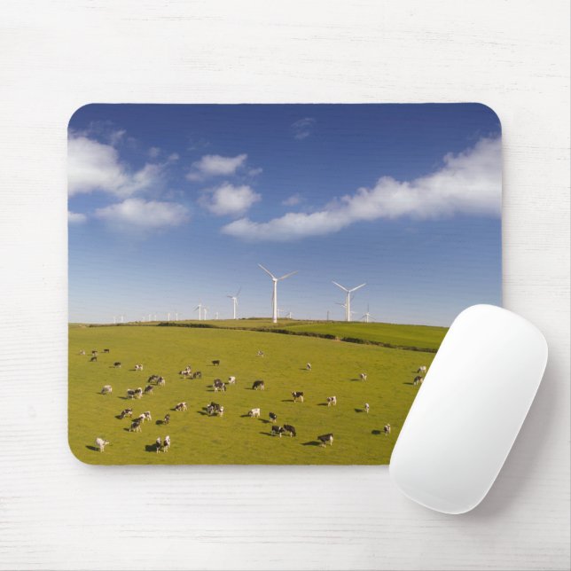 Betriebe | Kühe in der Nähe der Windmühle Mousepad (Mit Mouse)