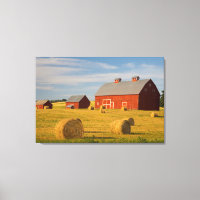 Betriebe | Red Barns Near Hay Bales
