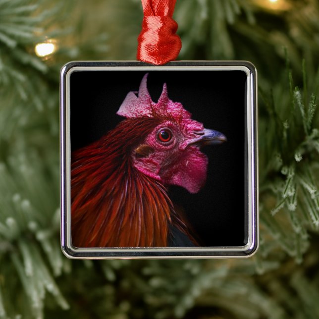 Betriebe | Rooster Head Shoot Ornament Aus Metall (Baum)