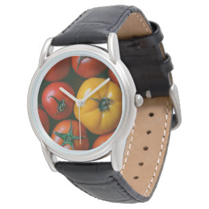 Betriebe   Rote und gelbe Tomaten/Paradeiser Armbanduhr