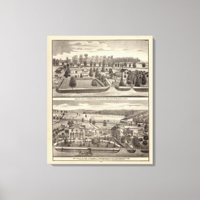 Betriebe und Wohnungen von WR Blodgett & GC Daubne Leinwanddruck (Vorderseite)