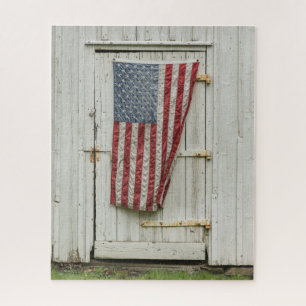 Betriebe Weiße Barenttür mit amerikanischer Flag Puzzle