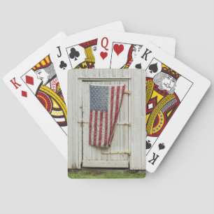 Betriebe   Weiße Barenttür mit amerikanischer Flag Spielkarten