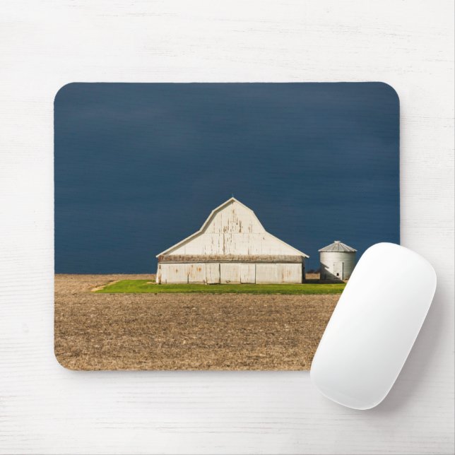 Betriebe | Weißer Stall & Silo Mousepad (Mit Mouse)