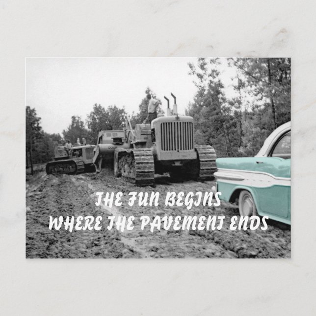 BETRIEBENES MOTORBULLDOZER 58 PONTIAC AUTO-FOTO POSTKARTE (Vorderseite)