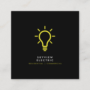 Betriebskarte des elektrischen Unternehmers Quadratische Visitenkarte