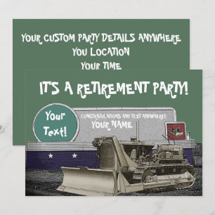 BETRIEBSMOTOR-BULLDOZER-RENTENEINLADUNG EINLADUNG