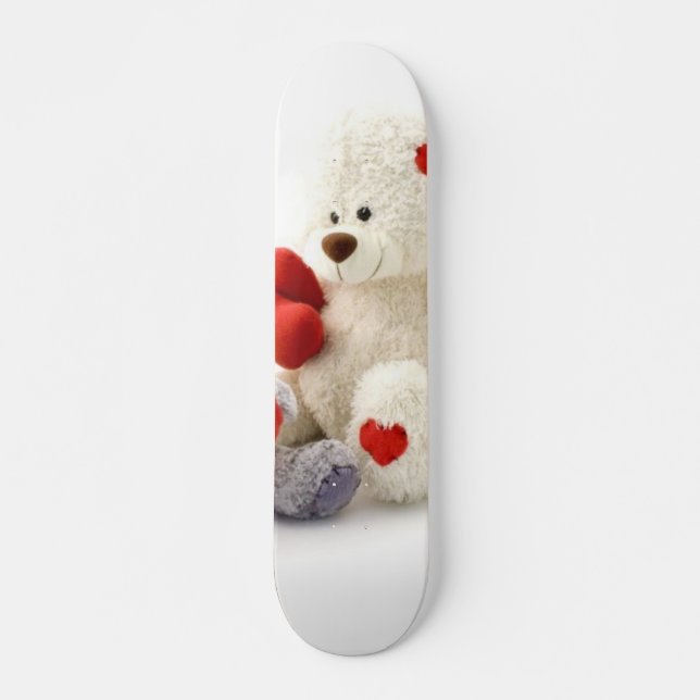 Betrifft flaumiger Teddybär zwei weißen Skateboard (Vorne)