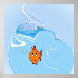 Betroffener Fisch mit Blasen Poster