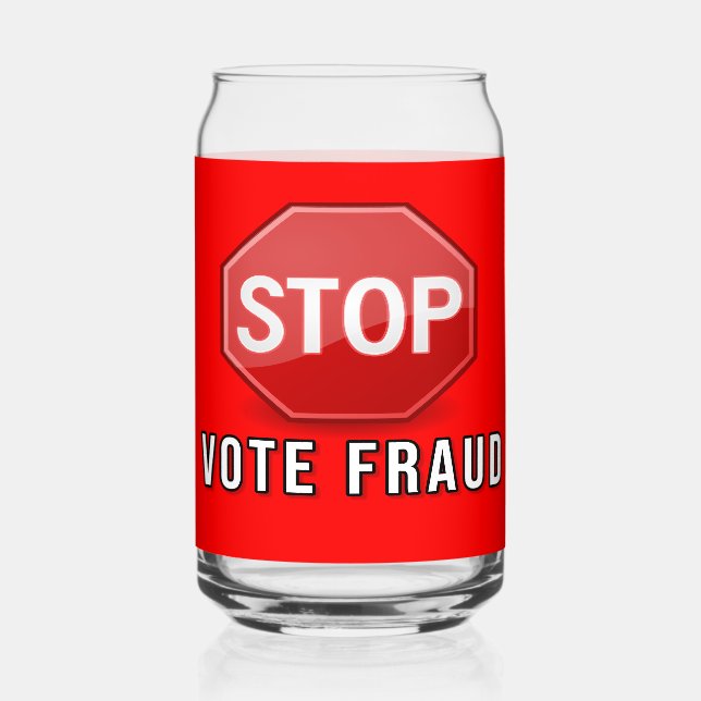 Betrug bei der Abstimmung beenden Dosenglas (Vorderseite)