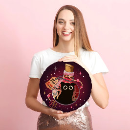 Betrügerisches Pink Bottle Evil Katzengeist Hallow Rundes Kissen