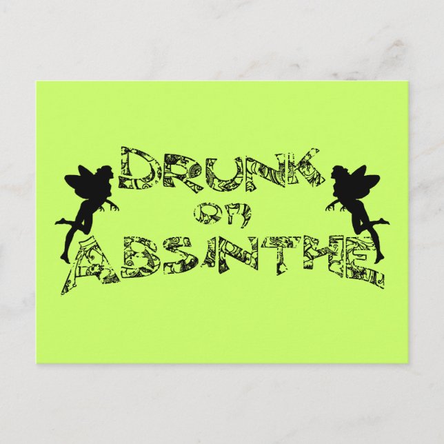 Betrunken auf Absinthe Postkarte (Vorderseite)