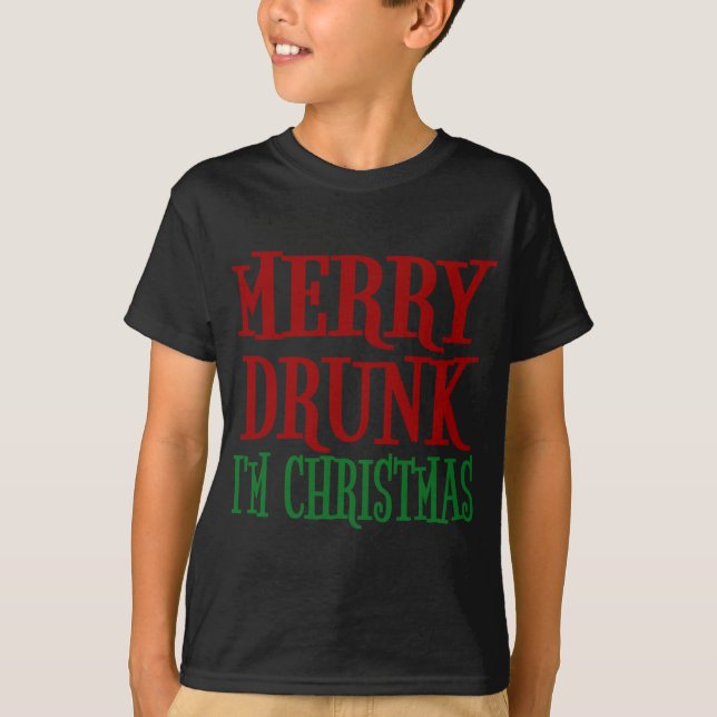 Betrunken bin ich Weihnachten Weihnachten Weihnach T-Shirt (Vorderseite)