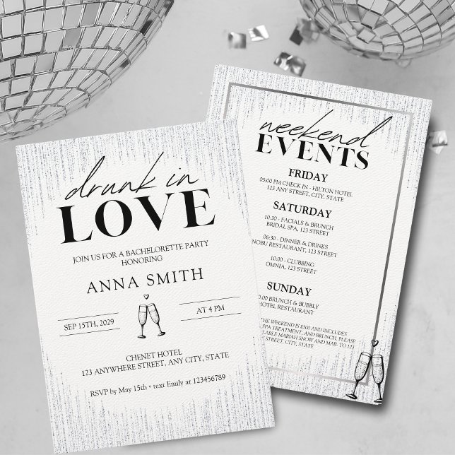 Betrunken in der Liebe Junggeselinnen-Abschied Woc Einladung (Von Creator hochgeladen)