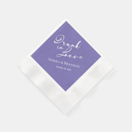Betrunken in der Liebe Lila Monogram Wedding Napki Serviette