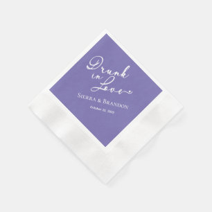 Betrunken in der Liebe Lila Monogram Wedding Napki Serviette