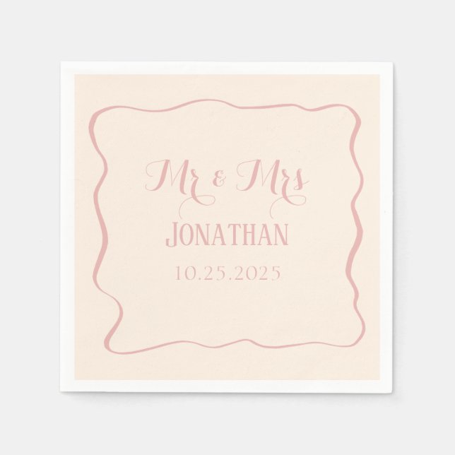 Betrunken in der Liebe personalisieren Monogram We Serviette (Vorderseite)