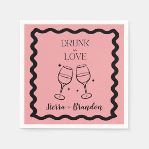 Betrunken in der Liebe Personalisiert Hochzeit Ros Serviette