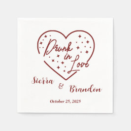 Betrunken in der Liebe Personalisierte Hochzeitsfe Serviette