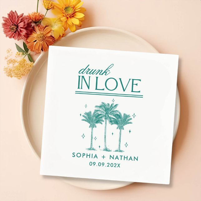 Betrunken in der Liebe Personalisierte Strandhochz Serviette (Von Creator hochgeladen)