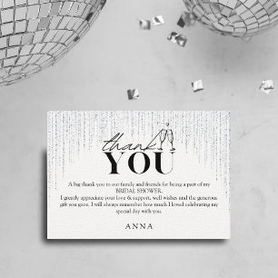 Betrunken in Liebe Brautparty Glitzer Vielen Dank Dankeskarte