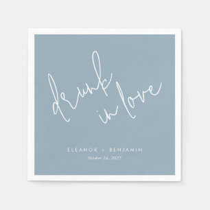 Betrunken in Liebe Dusty Blue Wedding Napkins Serviette