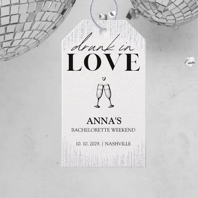 Betrunken in Liebe Glitzer Bachelorette Geschenkanhänger (Von Creator hochgeladen)