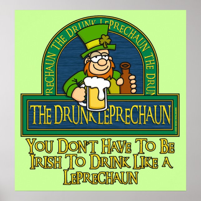 Betrunken Leprechaun Poster (Vorne)