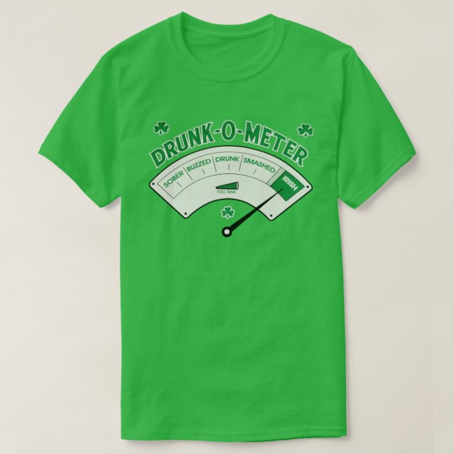 Betrunken-O-Meter Irish St.Patrick's Day T-Shirt (Design vorne)