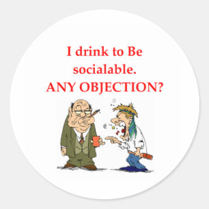 betrunken runder aufkleber