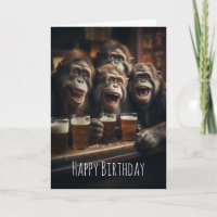 Betrunkene Affen trinken Bier im Pub Funny Adult