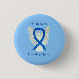 Betrunkene Angel Awareness Ribbon Buttone Button
